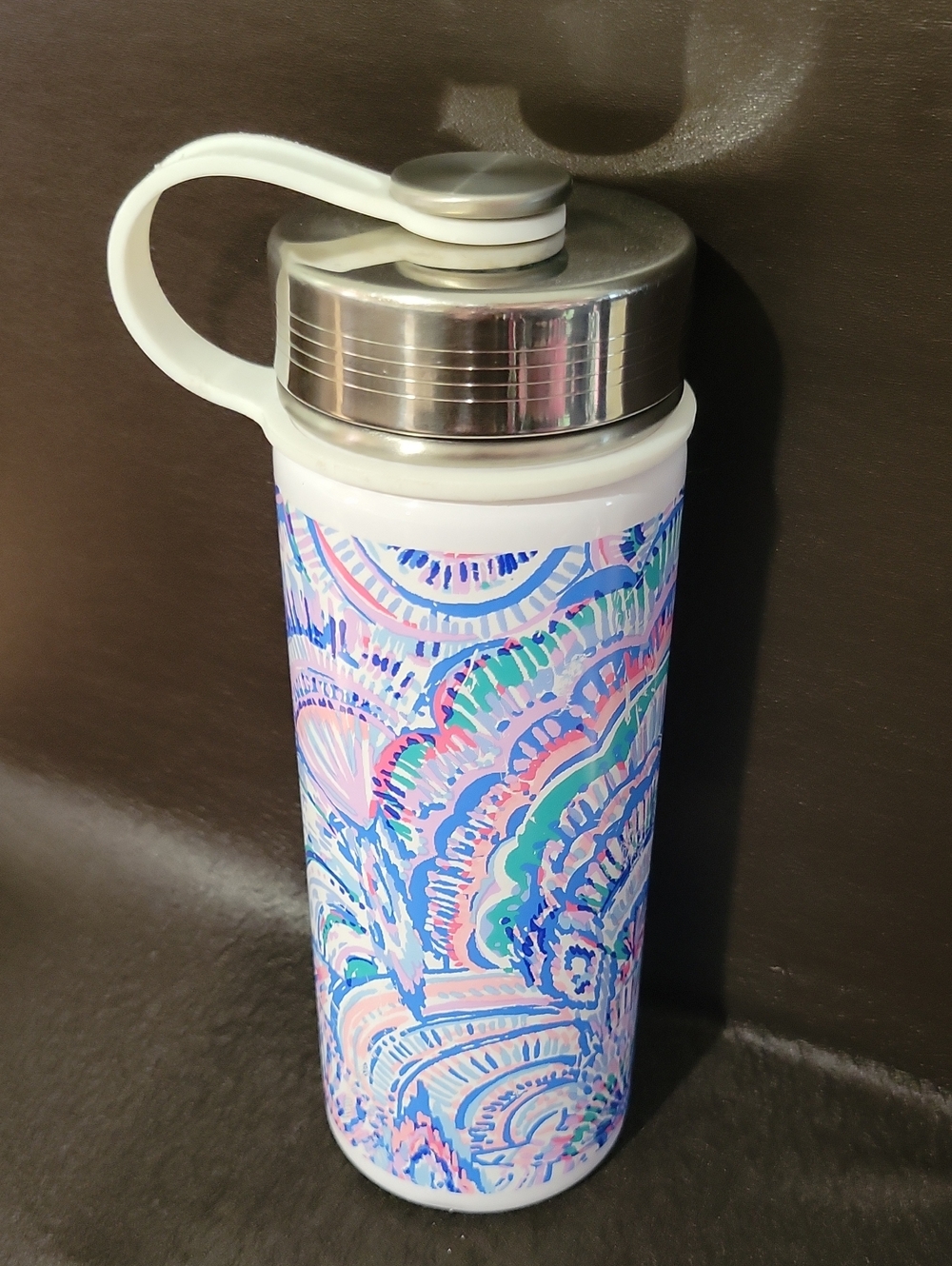 Pre-loved Lilly Pulitzer Pink Blue Patterned Insulated Bottle